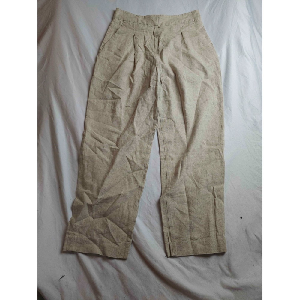 Zara Dress Pants Womens XS Beige Preppy Minimalist Boho Coastal Chic Officewear
